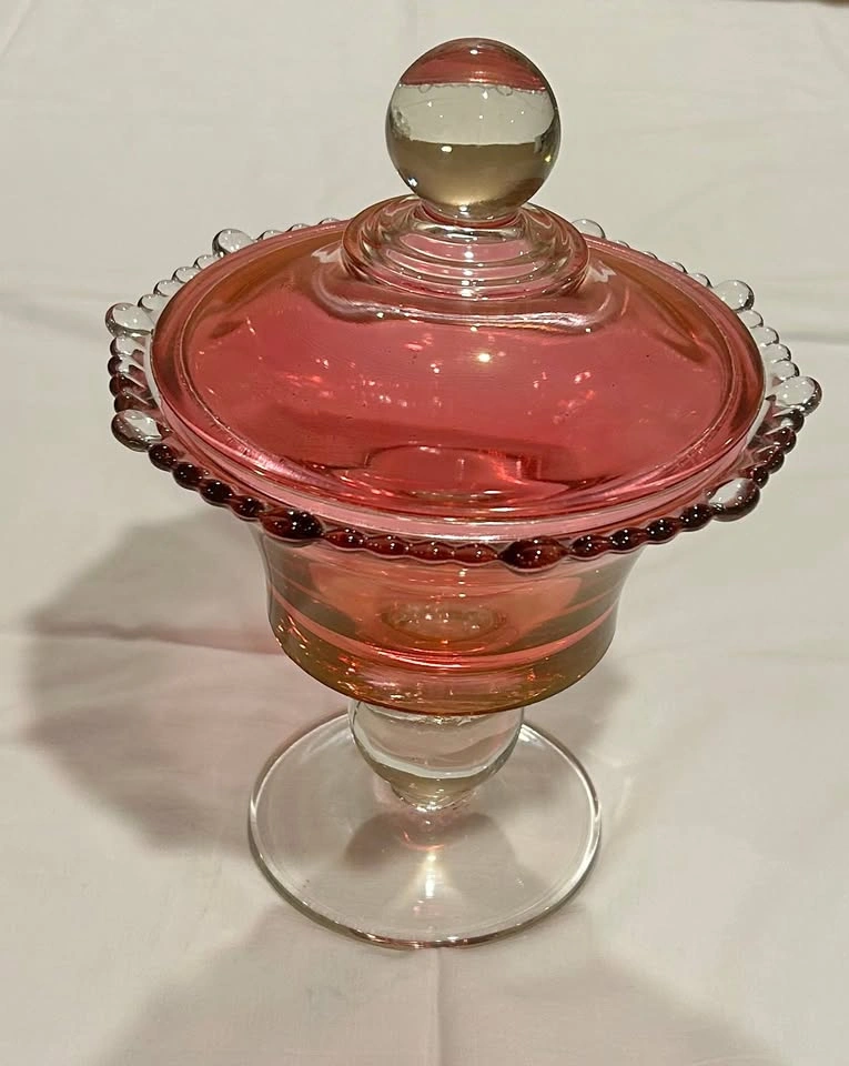 Cranberry Covered Compote - Paden City Glass Company