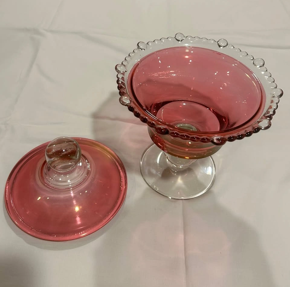 Cranberry Covered Compote - Paden City Glass Company - photo 3