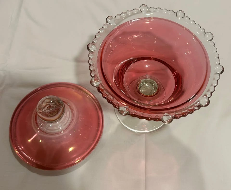 Cranberry Covered Compote - Paden City Glass Company - photo 4