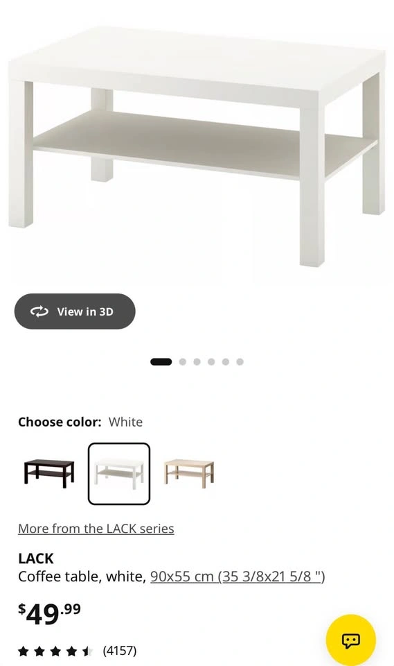 IKEA LACK White Coffee Table - photo 5