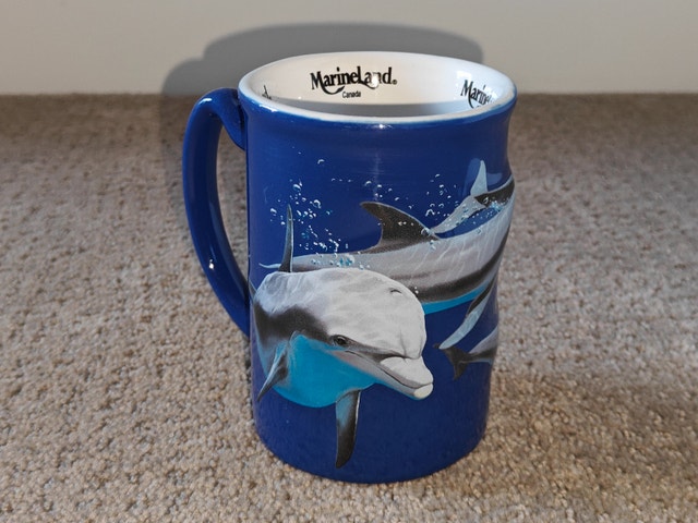 Rare Marineland Canada 3D Dolphin Large Mug / Cup