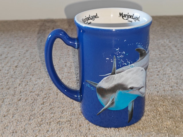 Rare Marineland Canada 3D Dolphin Large Mug / Cup - photo 2