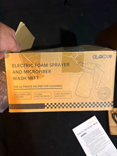 GLOEXO Electric Foam Sprayer 1.5L Rechargeable w/ Microfiber Was