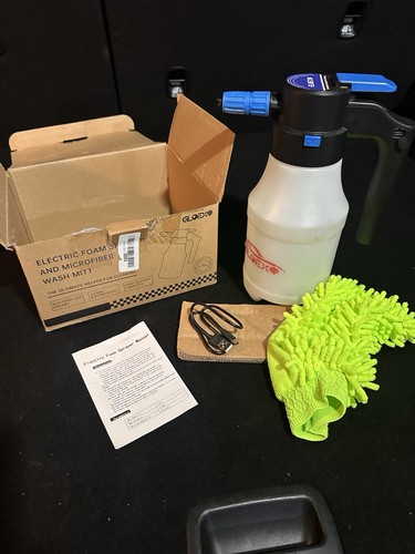 GLOEXO Electric Foam Sprayer 1.5L Rechargeable w/ Microfiber Was - photo 2