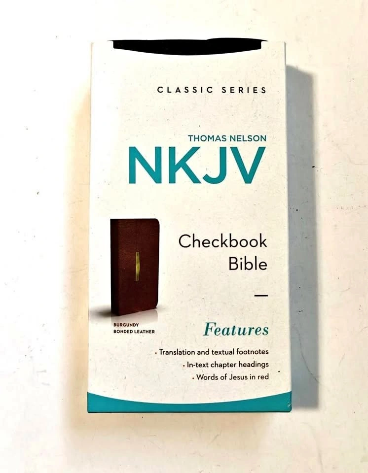 NKJV Checkbook Bible Compact Bonded Leather