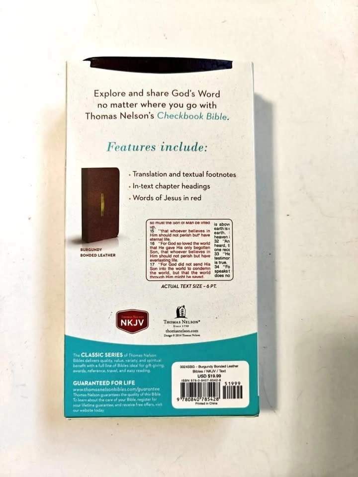 NKJV Checkbook Bible Compact Bonded Leather - photo 2