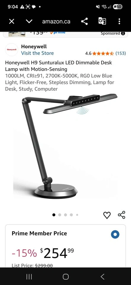 Honeywell H9 Sunturalux LED Dimmable Desk Lamp - photo 2