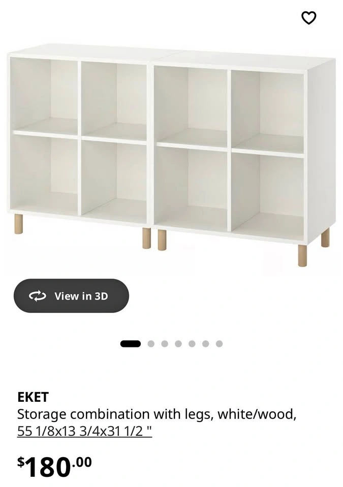 IKEA EKET Storage combo with legs and 4 baskets