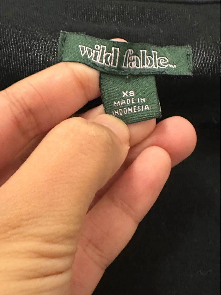 Wild Fable 100% Cotton Black Tiered Mini Dress Size XS - photo 3