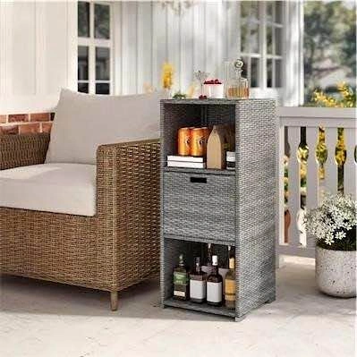 NEW Wicker 3-Tier Outdoor Cabinet - Delivery Available