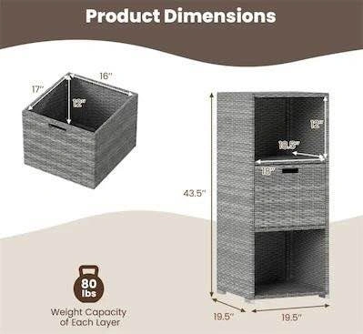 NEW Wicker 3-Tier Outdoor Cabinet - Delivery Available - photo 5