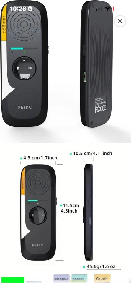 Peiko Language Translator Device - Two-Way Real-Time AI - photo 4