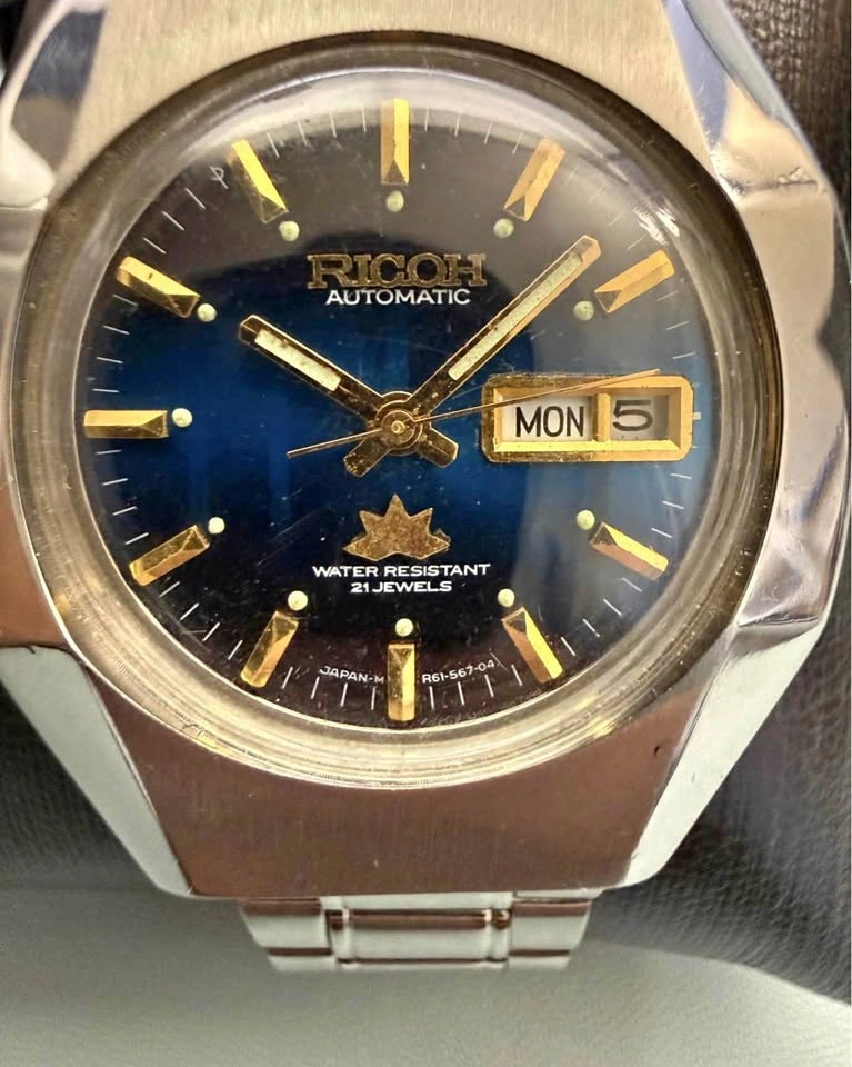 Ricoh Automatic Men’s Watch 21 Jewel Japan Blue Dial