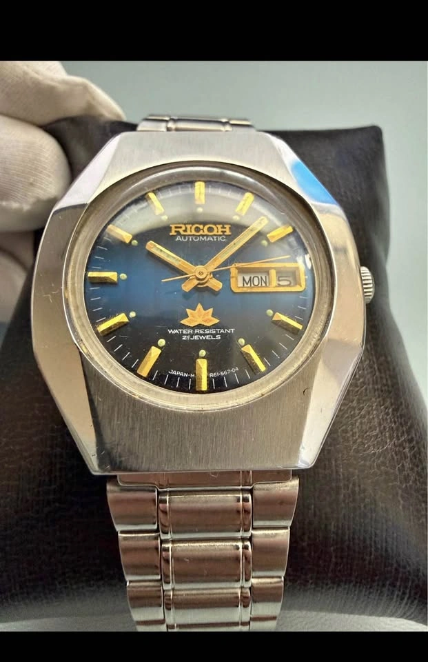 Ricoh Automatic Men’s Watch 21 Jewel Japan Blue Dial - photo 2