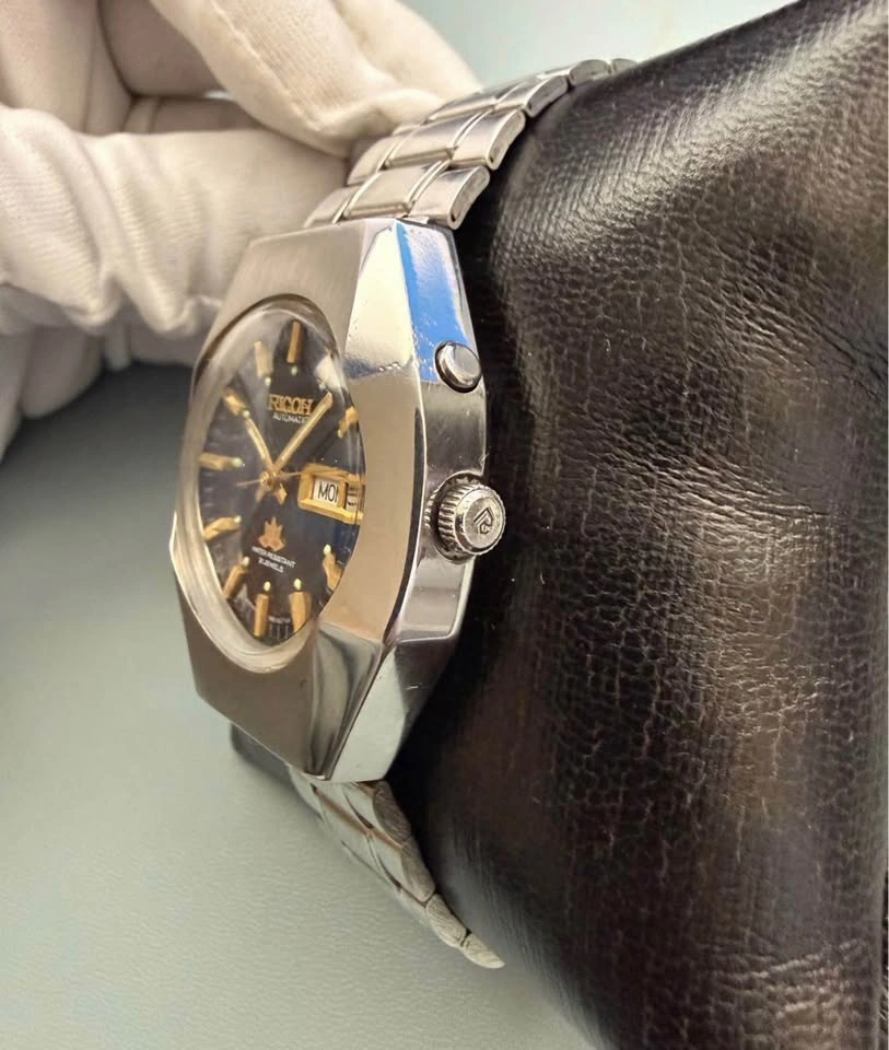 Ricoh Automatic Men’s Watch 21 Jewel Japan Blue Dial - photo 4
