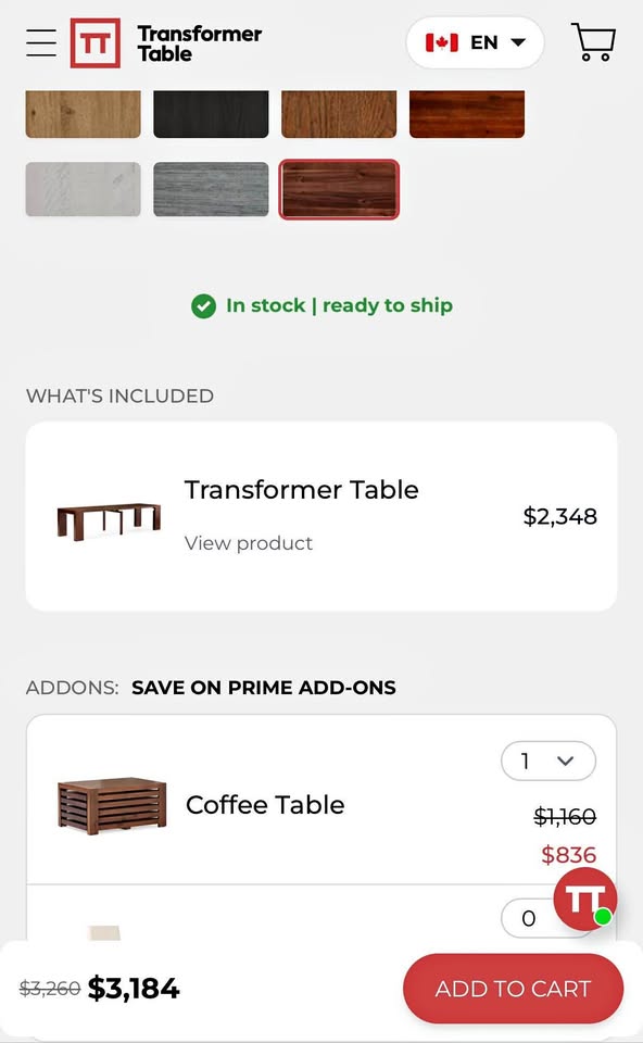 Transformer Table with coffee table for leafs - photo 2