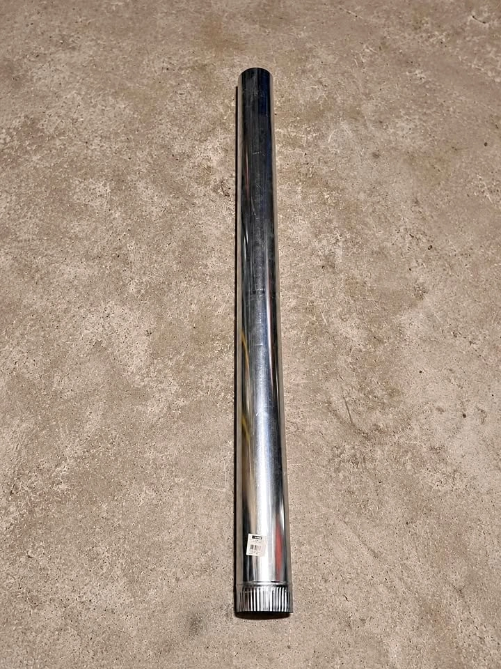 4 x Galvanized Duct Pipe 4 inches diameter, 5 feet each