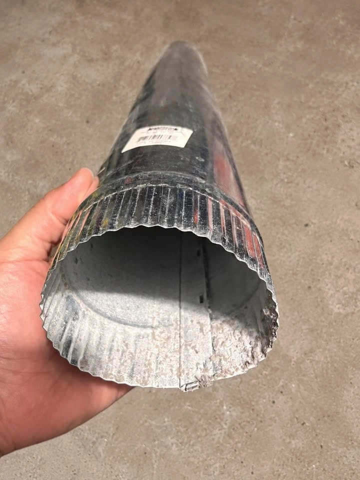 4 x Galvanized Duct Pipe 4 inches diameter, 5 feet each - photo 2