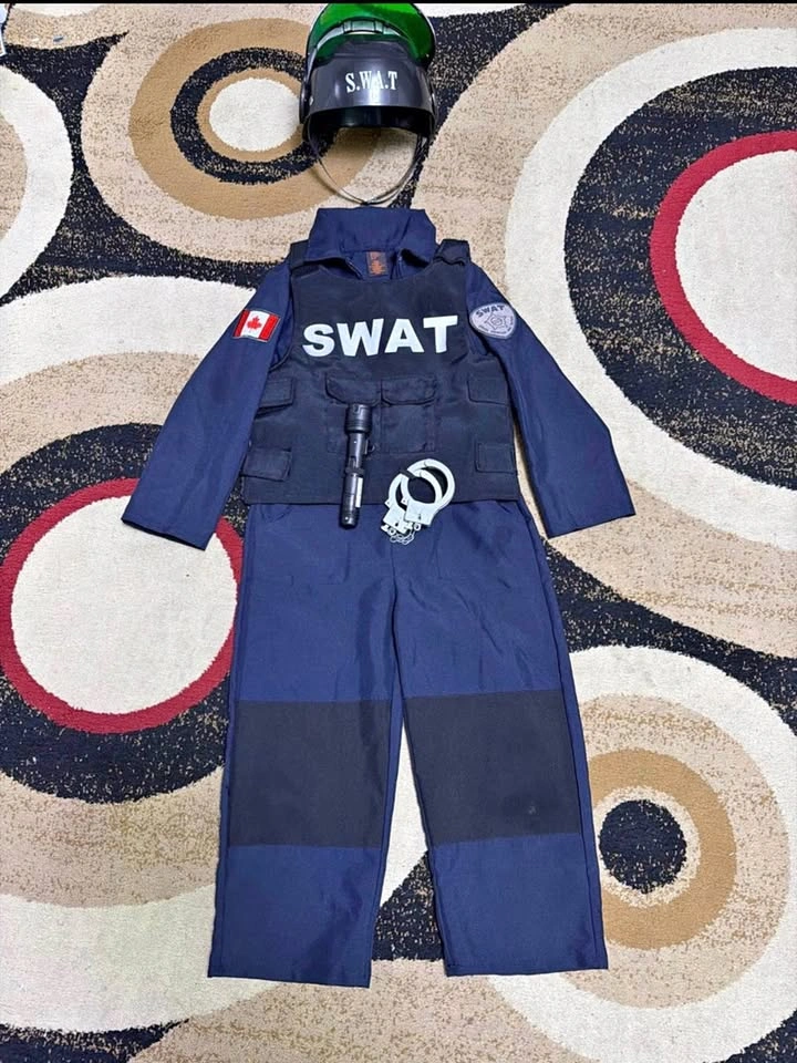 Kids SWAT Costume Set Size 5/6 with Helmet and Accessories