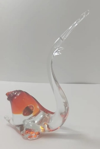 Vintage MURANO Snail Art Glass Long Neck 7.5" - ITALY
