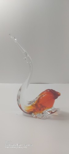 Vintage MURANO Snail Art Glass Long Neck 7.5" - ITALY - photo 3