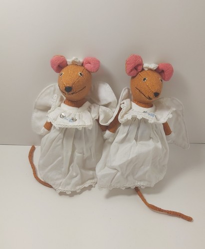 Lot of 2 Barbara Sansoni Mice Handmade Cotton Plush Toy