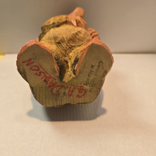 Signed Vintage Henning Norway Hand-Carved Troll Gnome 7" - photo 3