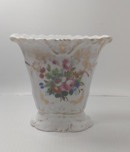 Antique Old Paris Porcelain Hand Painted Vase Floral 6.5"