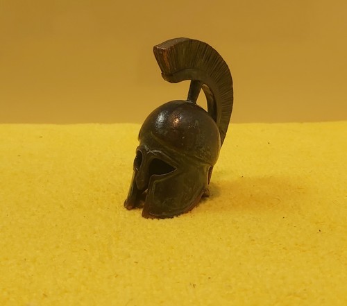 Ancient Greek Bronze Helmet Sculpture Handmade Statue