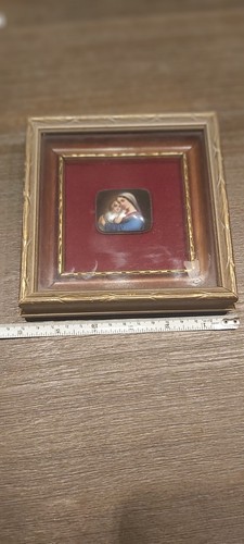 Handpainted On Porcelain Madonna Della Sedia Painting After Raph - photo 5