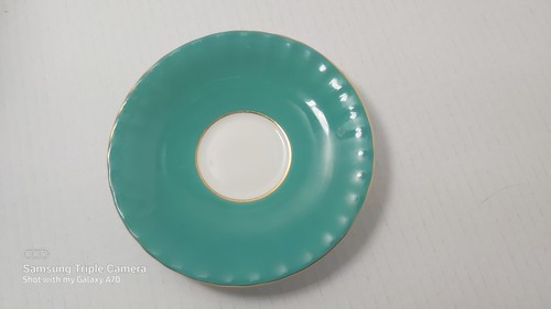Aynsley Vintage Green Gilt w Rose Spray Teacup & Saucer - photo 3