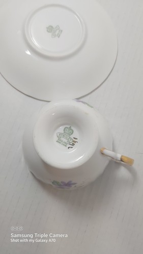 Aynsley Vintage Green Gilt w Rose Spray Teacup & Saucer - photo 5