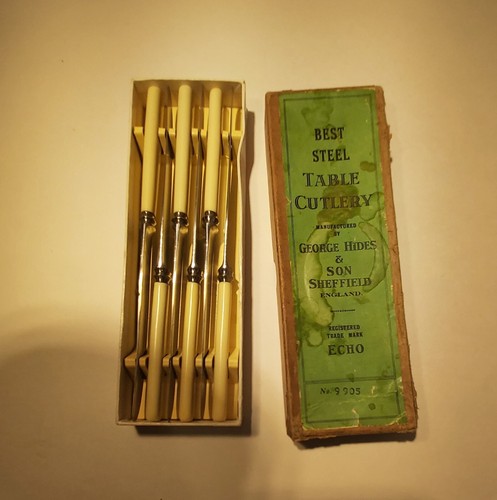 6 Vintage Table Knives By George Hides & Son Sheffield