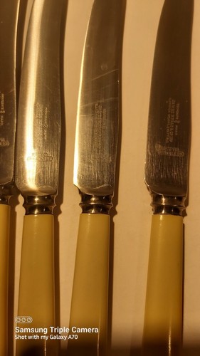 6 Vintage Table Knives By George Hides & Son Sheffield - photo 5