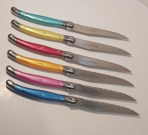 6 Colored Stainless Steel Knives