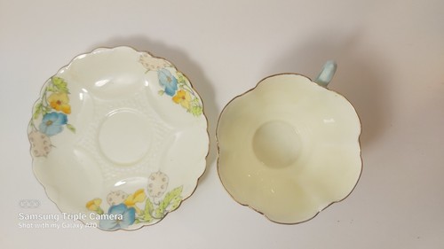 Vintage Paragon Yellow Floral Bone China Tea Cup and Saucer - photo 3