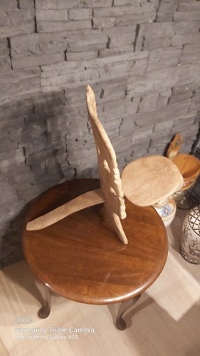 2 Vintage African Hand Carved Solid Wooden Birthing Chairs - photo 2