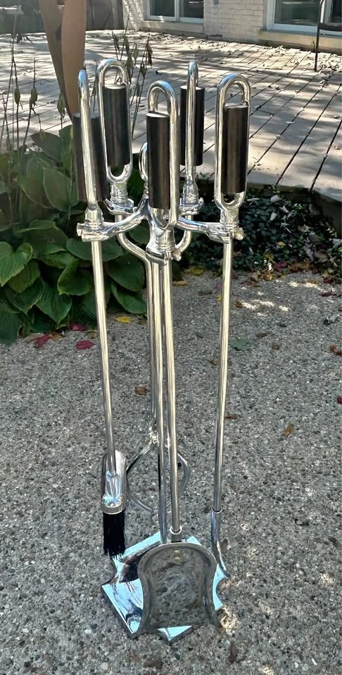 Fireplace Tools Modern Chrome