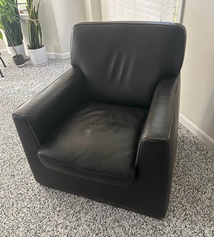 Incanto Divani Black Leather Arm Chair - photo 4