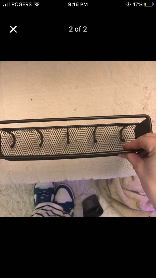 Metal Mesh Wall Mount Mail Organizer with Key Hooks - photo 2