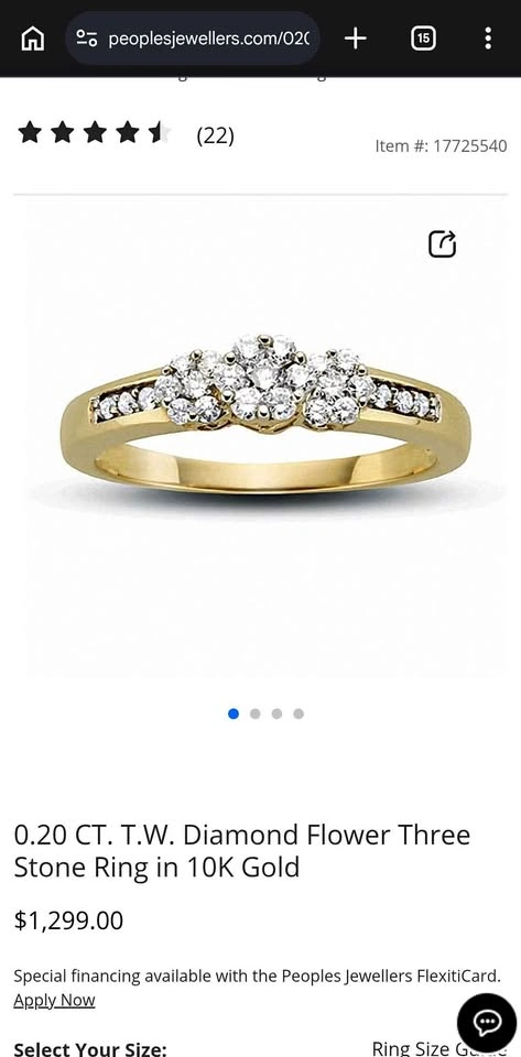 Size 6 10k Gold Diamond Ring