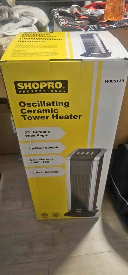 Brand New Shopro 23" Oscillating Ceramic Tower Heater - NIB