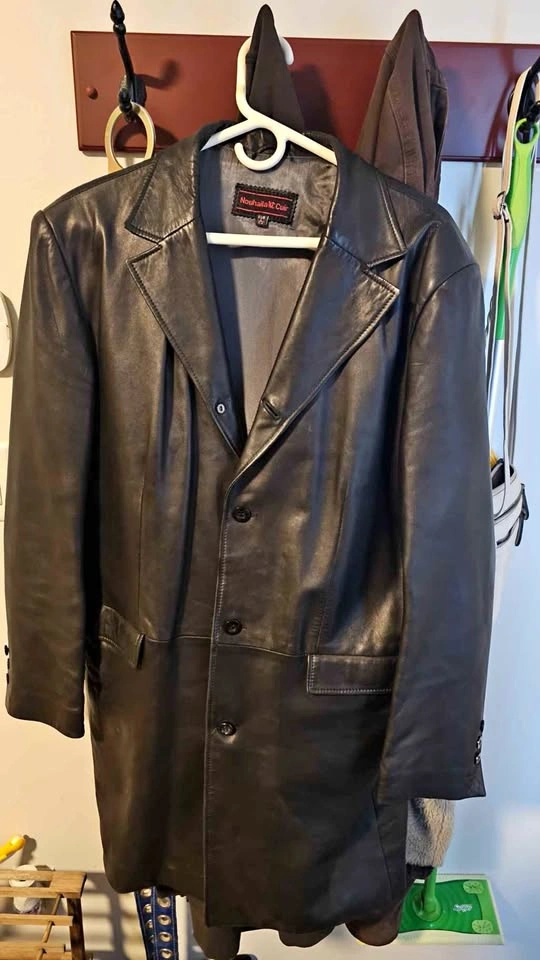Nouhaila Cuir Women’s Black Leather Car Coat - Size L