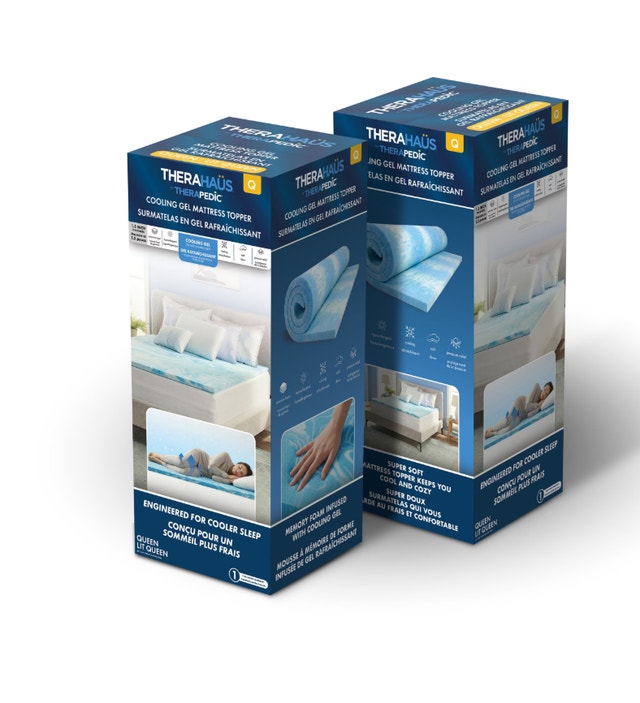 Therahaus Therapedic Mattress Topper, Queen, Blue