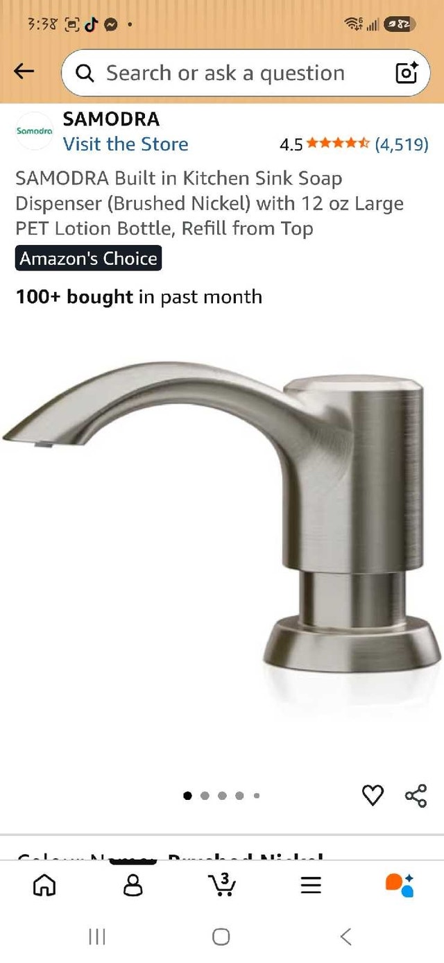 Brushed Nickel Kitchen Soap Dispenser