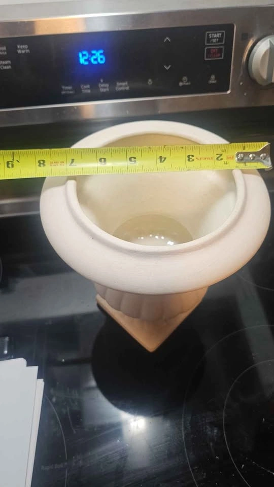 Vintage Matte White Ceramic Pedestal Urn Vase - 8.5"x9" - photo 2