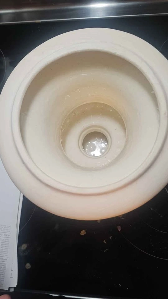 Vintage Matte White Ceramic Pedestal Urn Vase - 8.5"x9" - photo 4