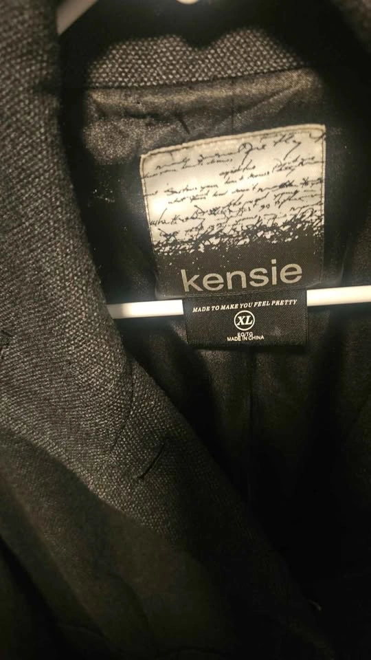 Kensie Charcoal Grey Wool-Blend Peacoat Jacket - Size XL - photo 2