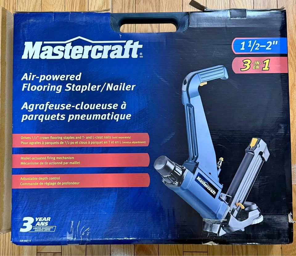 Mastercraft 3-in-1 Air-Powered Flooring Stapler/Nailer