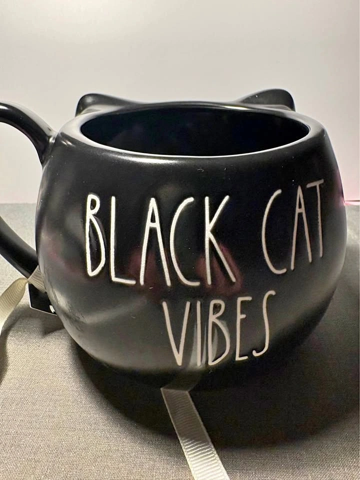 Rae Dunn black cat vibes mug